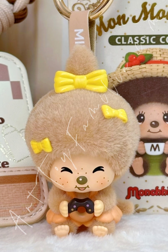 Miniso Monchhichi Mon Mon Farm Series Face-Changing Flocked Pendant Orange Sweetie