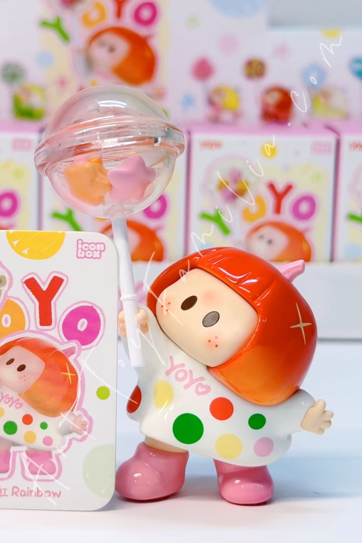 Miniso Yoyo Heartfelt Wishes Series Tilted Head Figure Blind Box Rainbow
