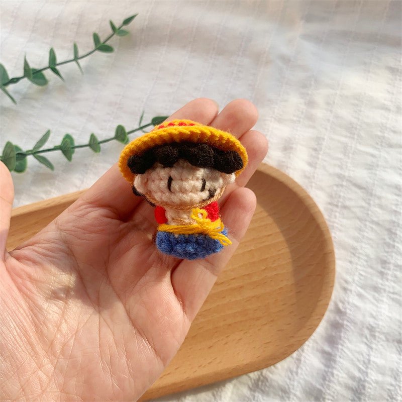 Art Toy Familia - One Piece Handmade Crochet Doll,Chibi Amigurumi Keychain Gift,C015 Luffy Random Color