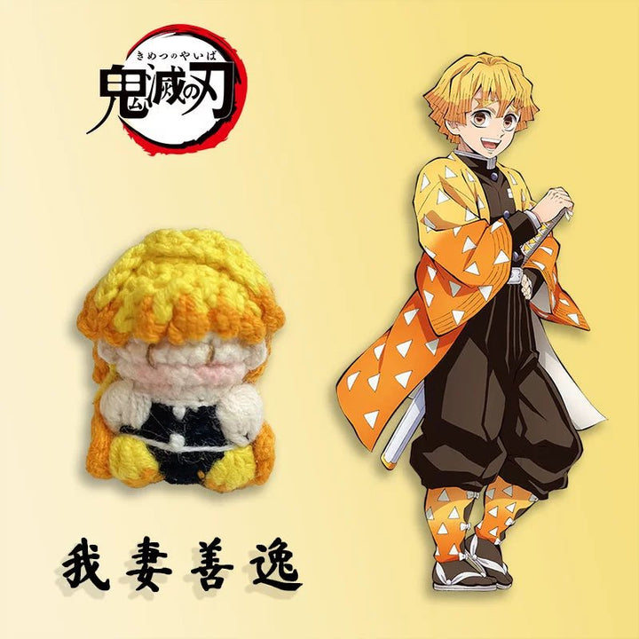 Art Toy Familia - Demon Slayer Crochet Doll, Kimetsu No Yaiba Plush Keychain, Chibi Amigurumi Doll Gift, C013 Agatsuma Zenitsu
