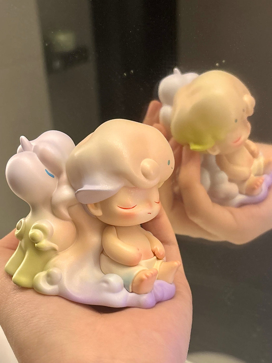 POP MART Dimoo x Uniqlo Dream Unicorn Figurine Front and Back
