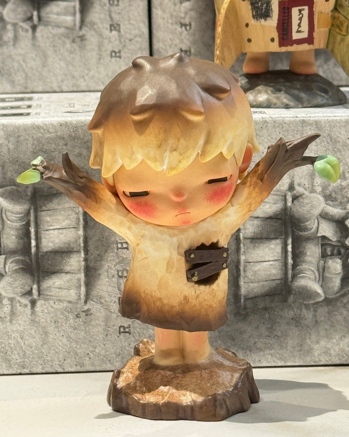 POP MART Hirono Reshape Series — Woodcarving front view