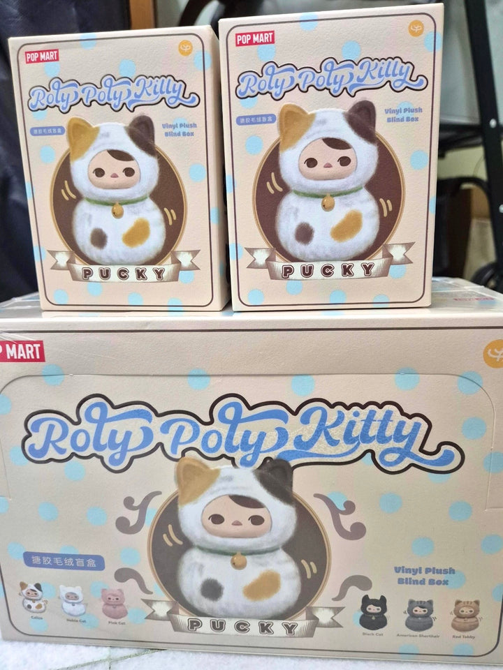 Pop Mart Pucky Roly Poly Kitty Series Vinyl Plush Blind Box Full Set Package