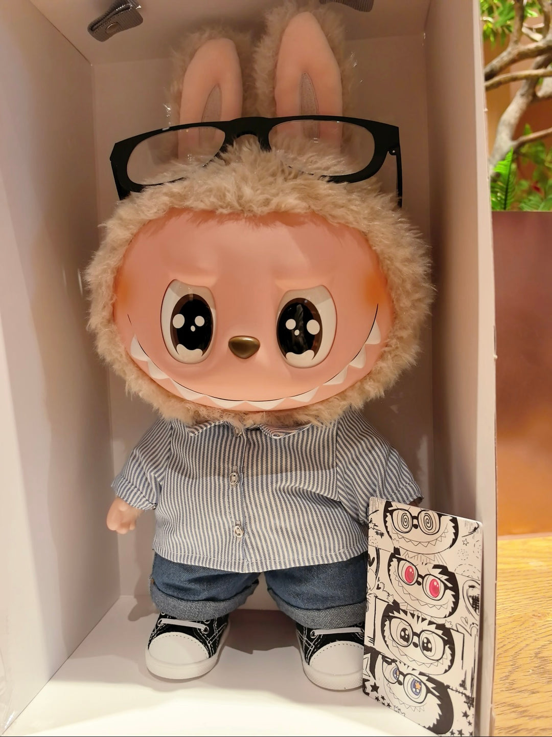 Pop Mart The Monsters Labubu Flip With Me Vinyl Plush Doll Front Brown Eyes