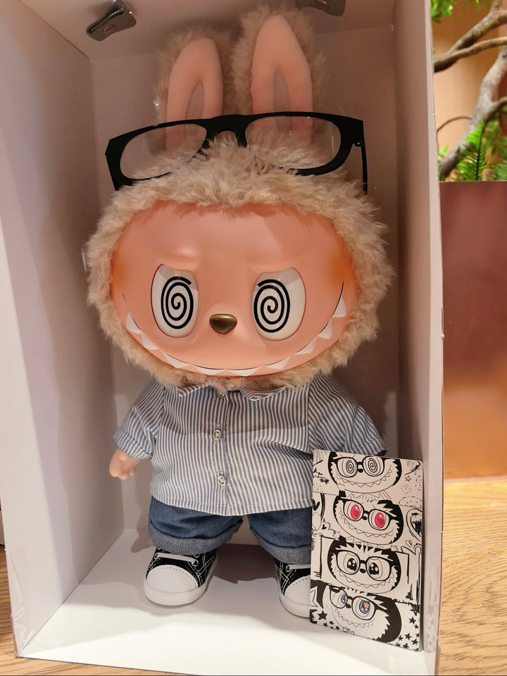Pop Mart The Monsters Labubu Flip With Me Vinyl Plush Doll Front White Eyes