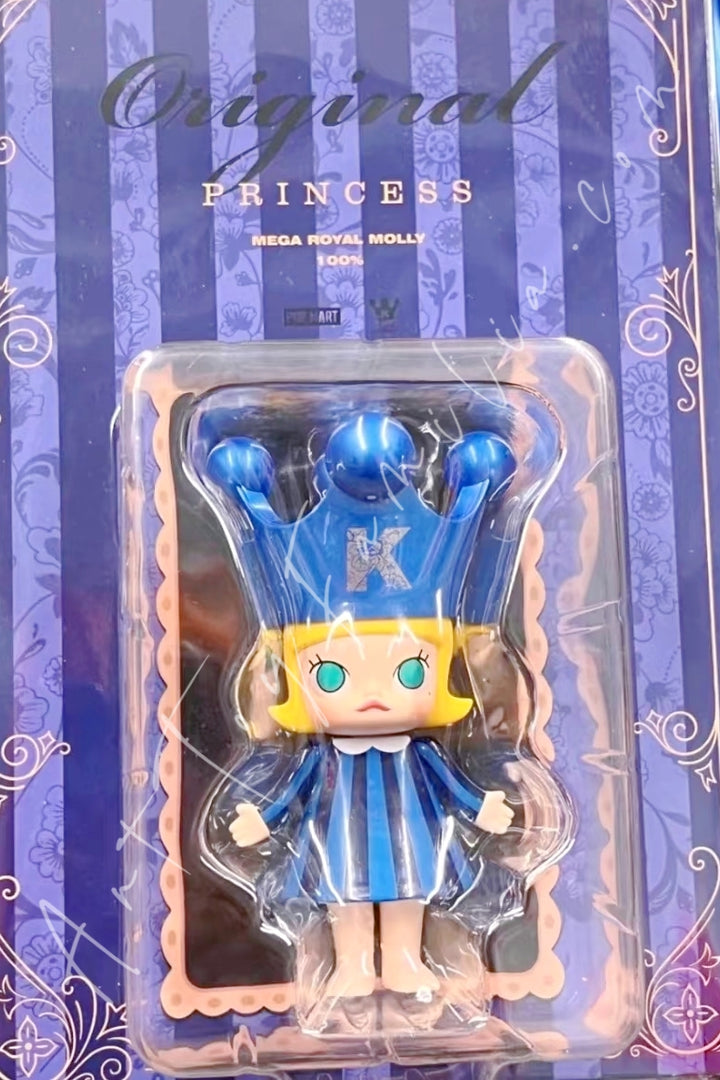 Popmart 100% MEGA Royal Molly 100% Original Princess Blue Ver.