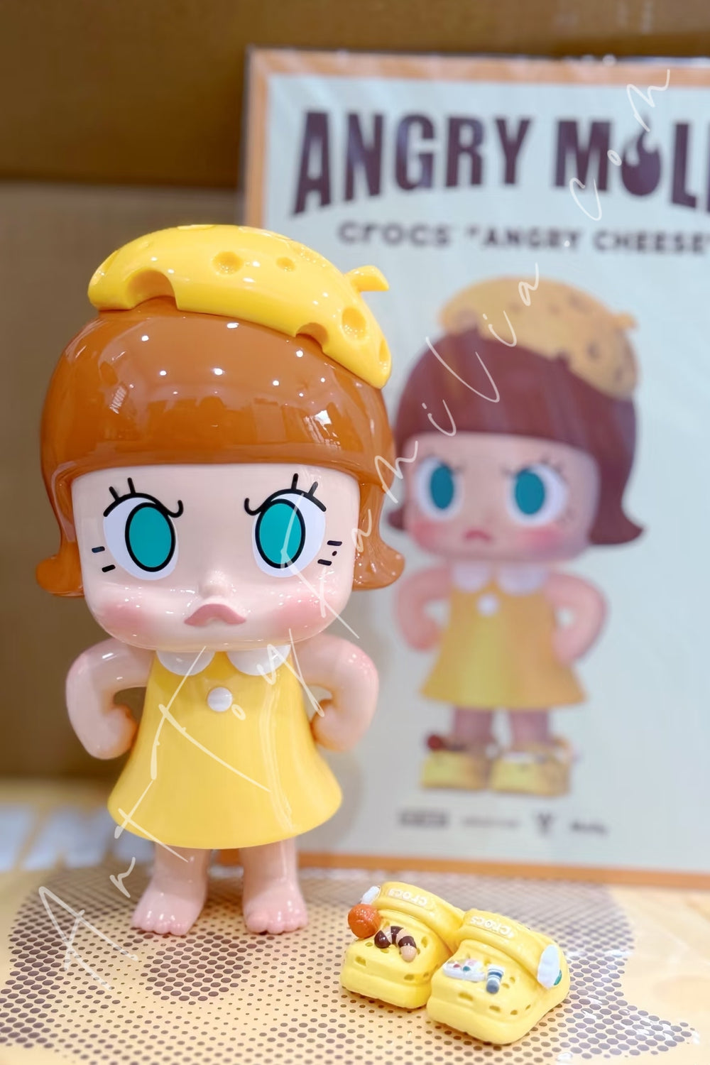 Popmart Angry Molly × Crocs Angry Cheese Figurine