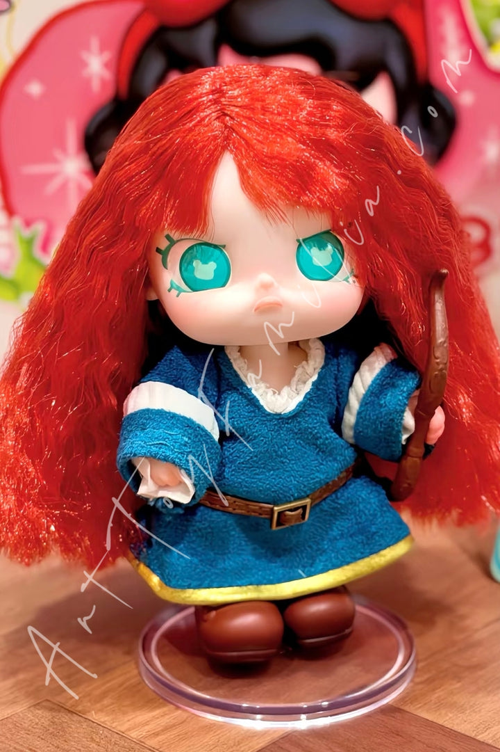 Popmart Baby Molly Disney Princess Series Mini Action Figure Blind Box Merida