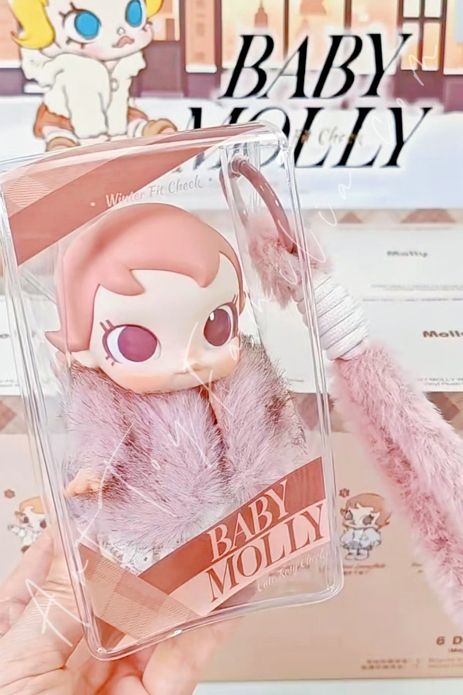 Popmart Baby Molly Winter Fit Check Series Vinyl Plush Pendant Cute Rosy Cheek
