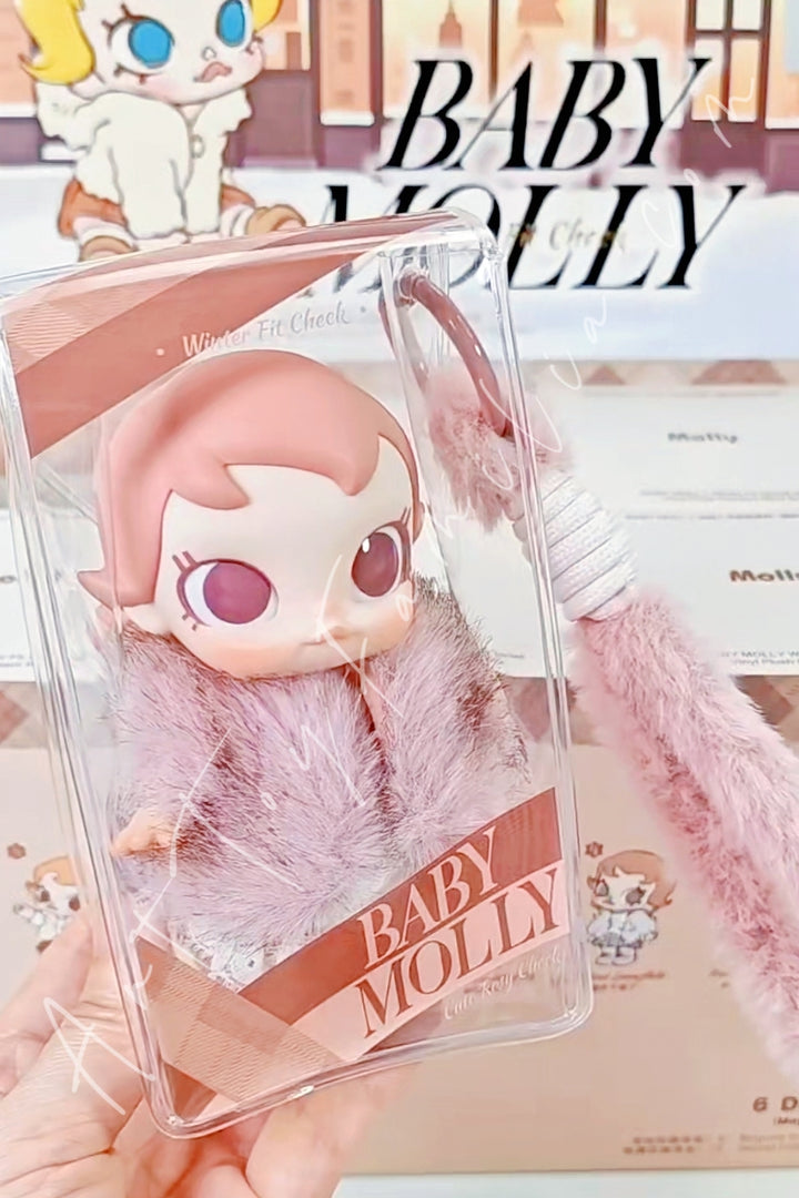 Popmart Baby Molly Winter Fit Check Series Vinyl Plush Pendant Cute Rosy Cheek