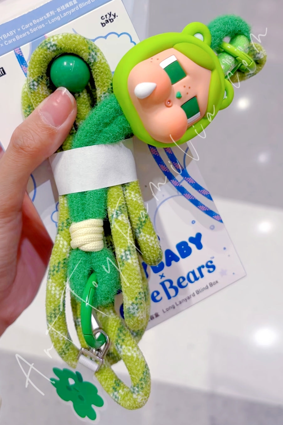 Popmart Crybaby × Care Bears Series Long Lanyard Blind Box Good Luck Bear