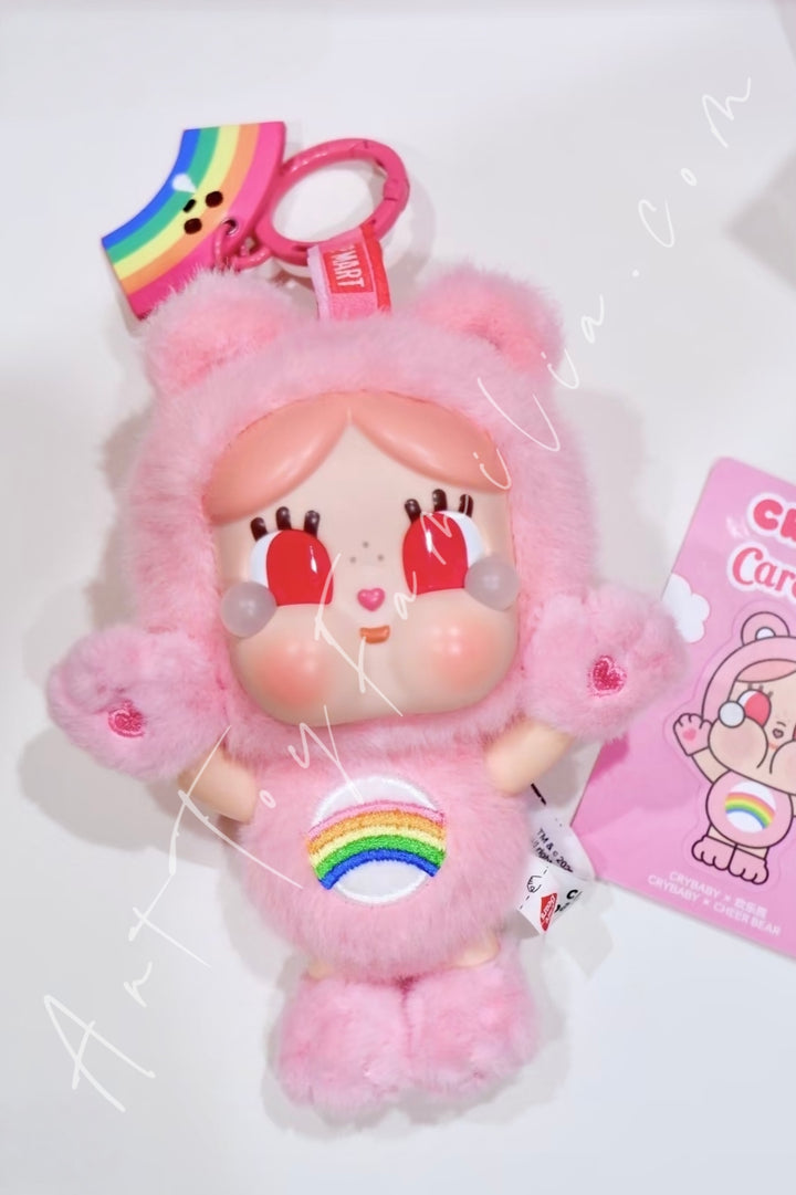 Popmart Crybaby × Care Bears Series Vinyl Plush Pendant Blind Box Cheer Bear