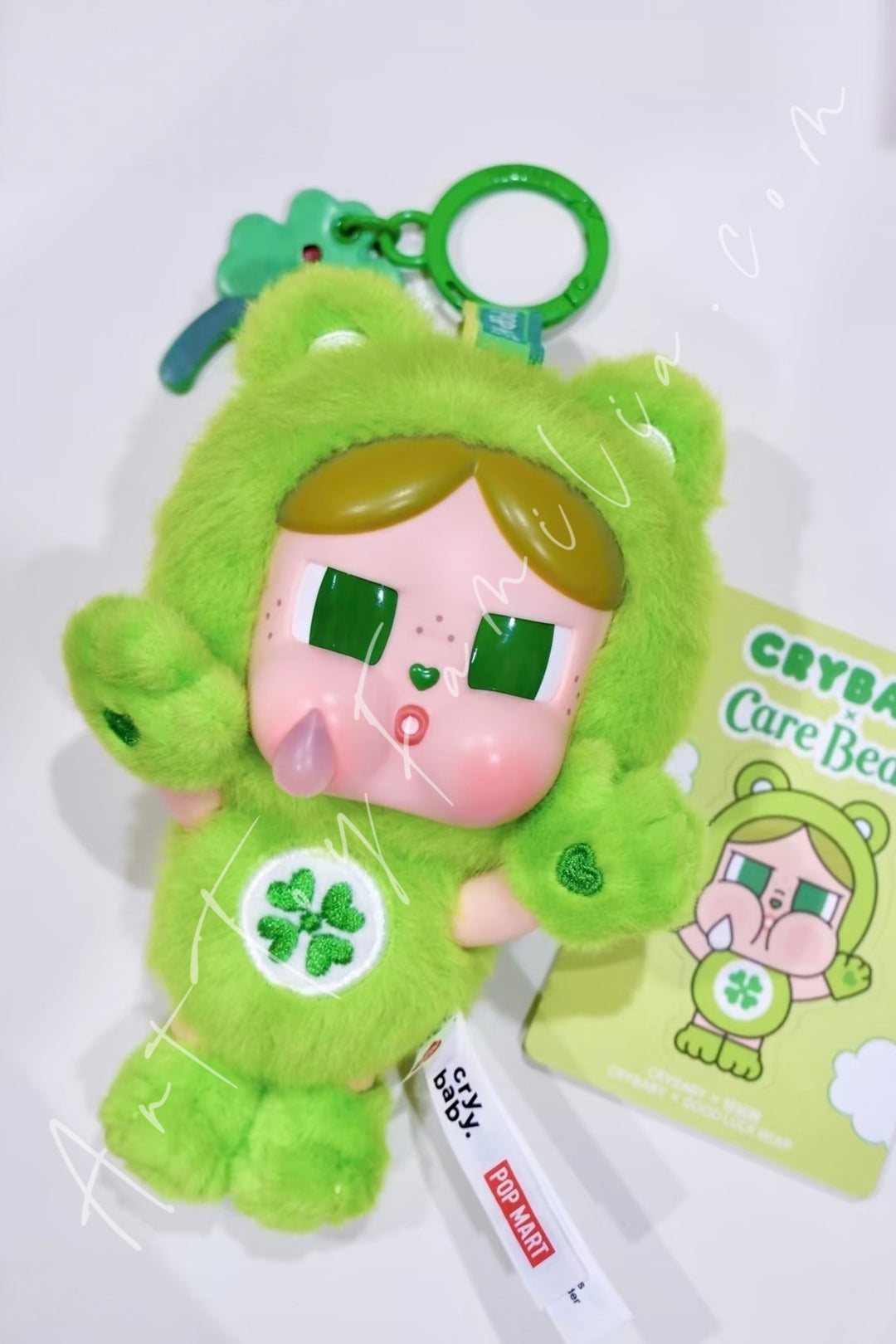 Popmart Crybaby × Care Bears Series Vinyl Plush Pendant Blind Box Good Luck Bear