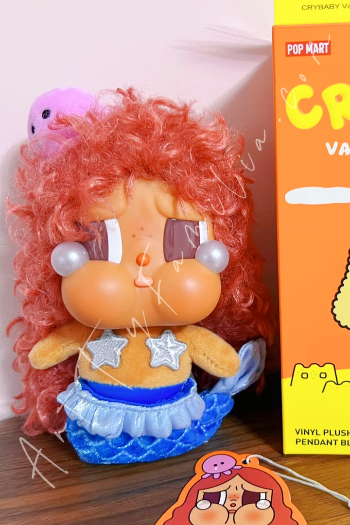 Popmart Crybaby Vacation Mode On Series Vinyl Plush Pendant Merbaby Tears(Secret)