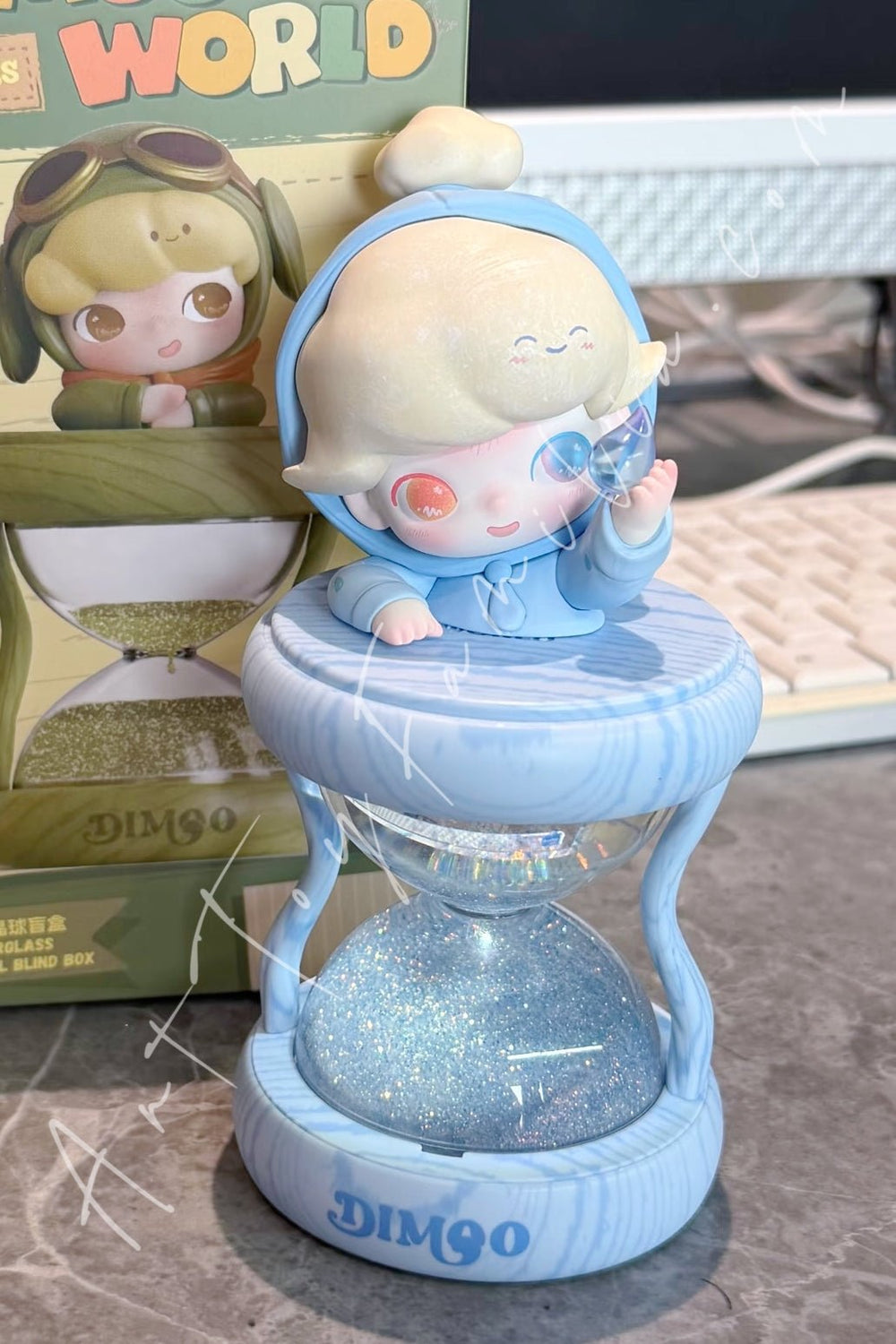 Popmart Dimoo Memories We Hold Series Glowing Hourgalss Crystal Ball Rainbow After Storm