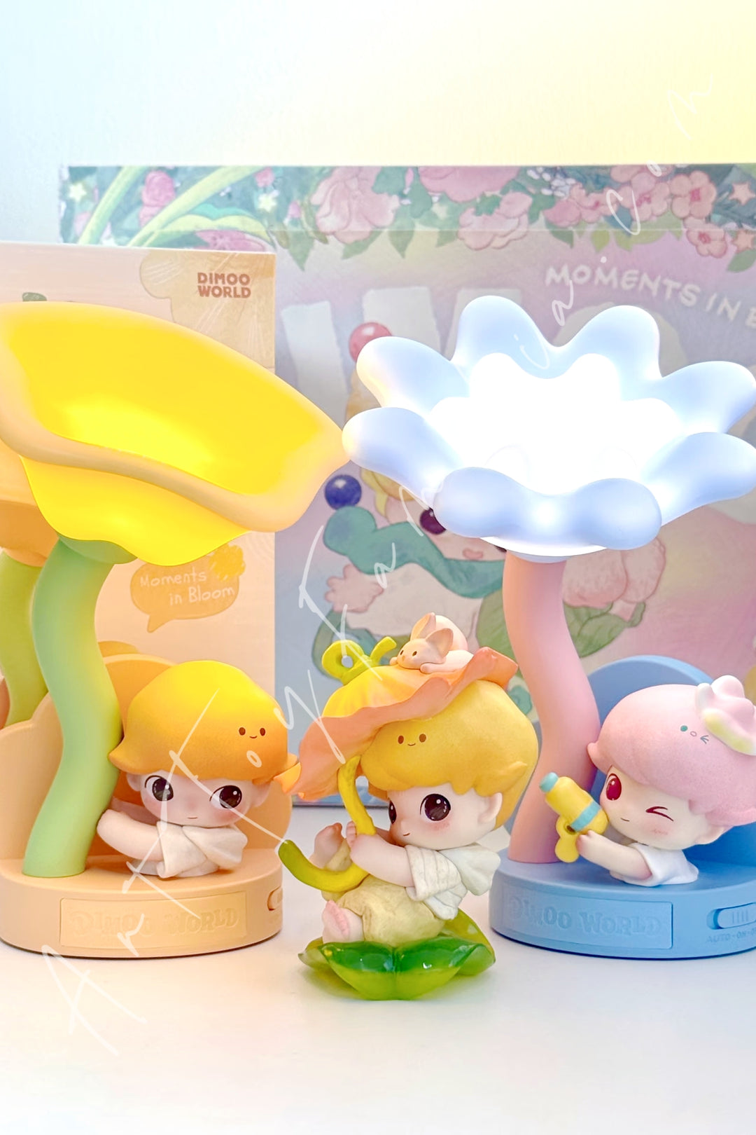 Popmart Dimoo Moments in Bloom Series Sensor-activated Nightlight Sealed Fullset