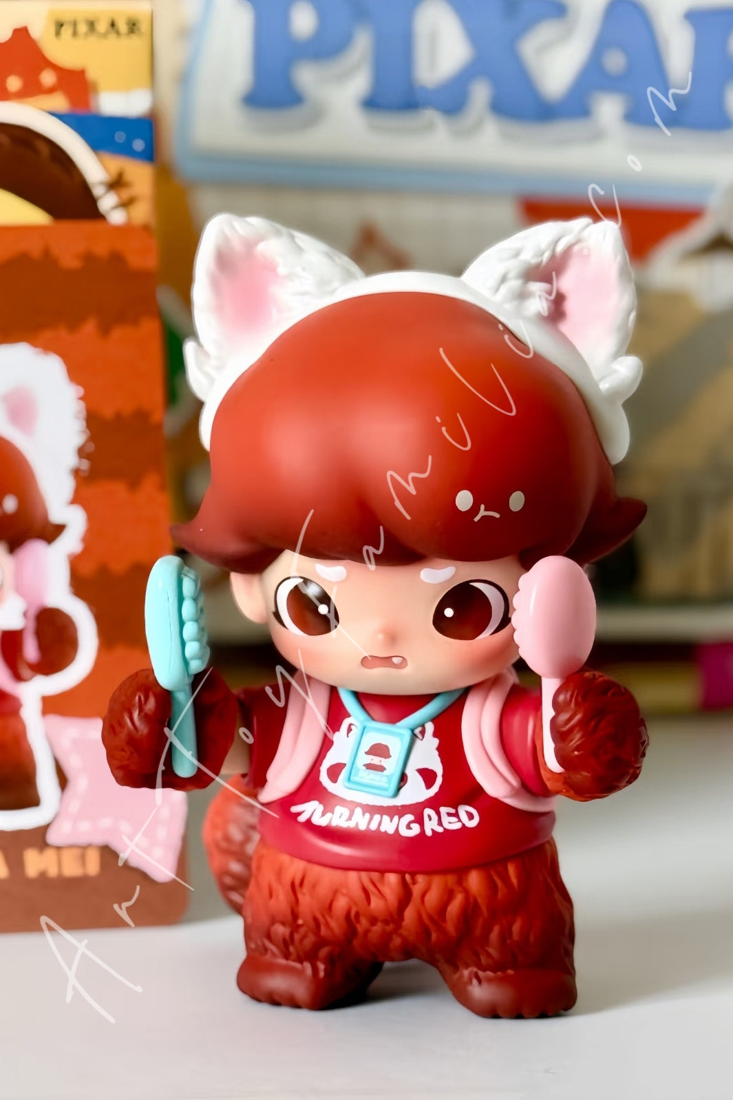 Popmart Dimoo World × PIXAR Series Figures Dimoo As Red Panda Mei