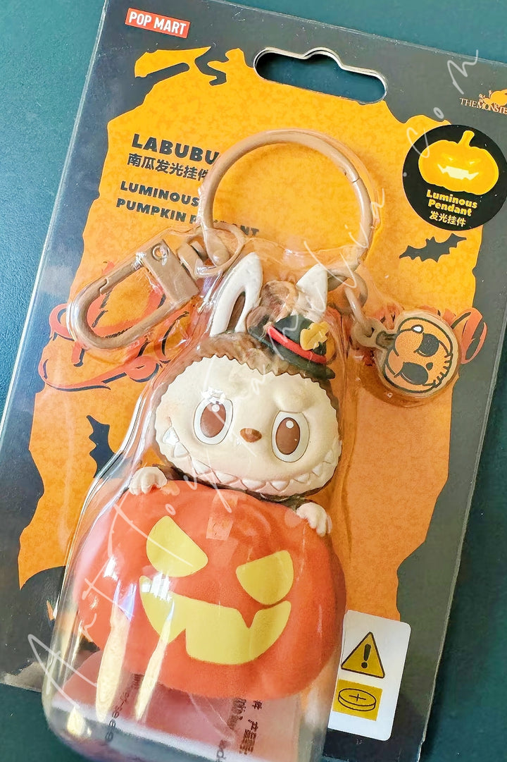 Popmart Happy Halloween Party Series Luminous Pumpkin Pendant Labubu