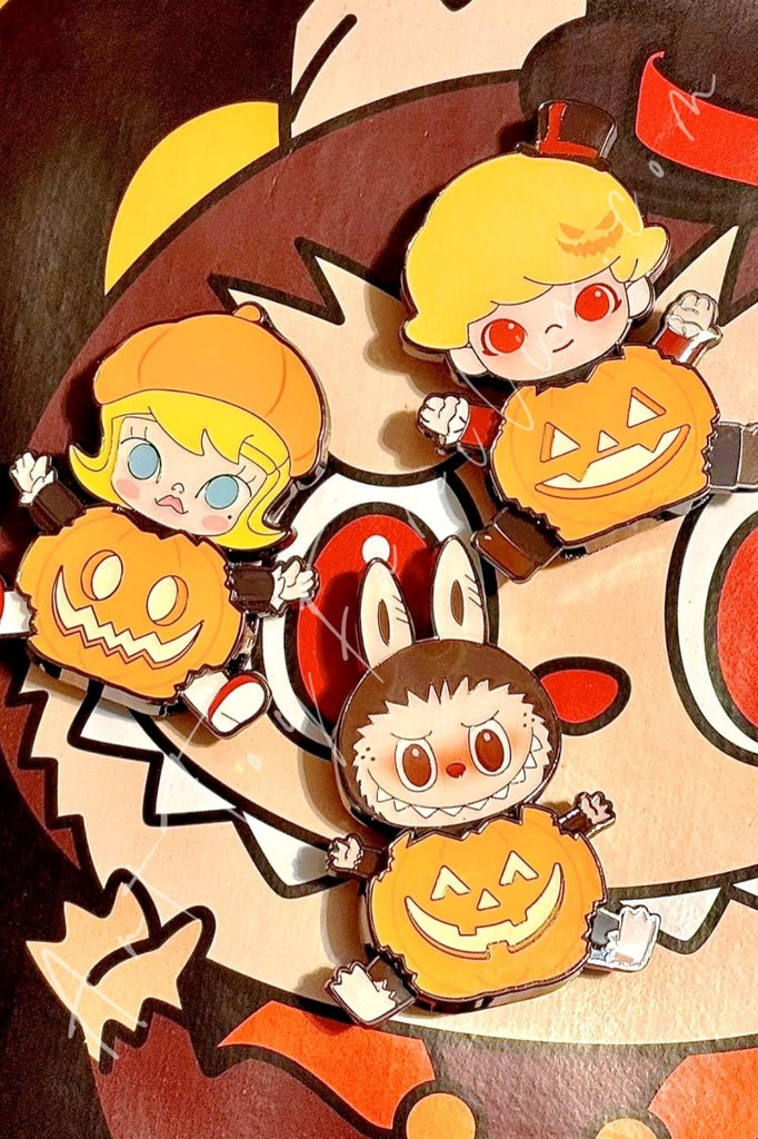 POP MART Happy Halloween Party Series Pumpkin Fridge Magnet Badge