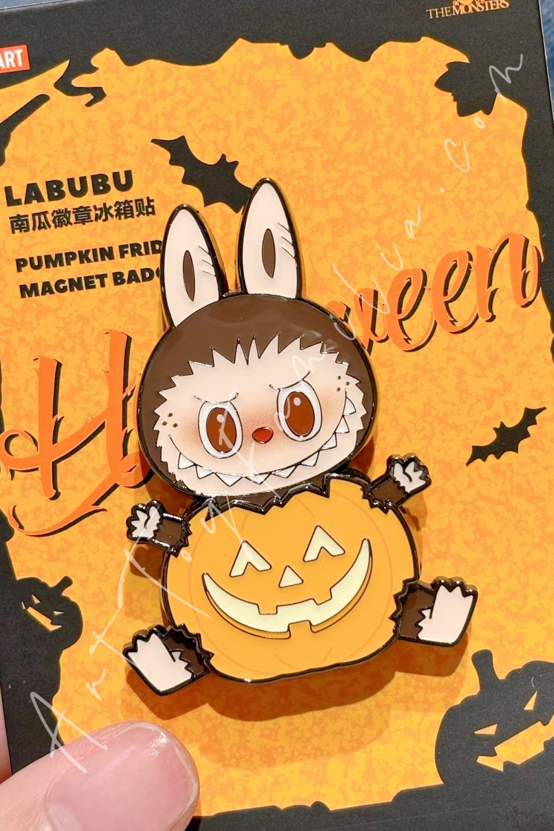 Popmart Happy Halloween Party Series Pumpkin Fridge Magnet Badge Labubu