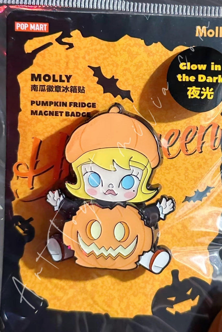 Popmart Happy Halloween Party Series Pumpkin Fridge Magnet Badge Molly