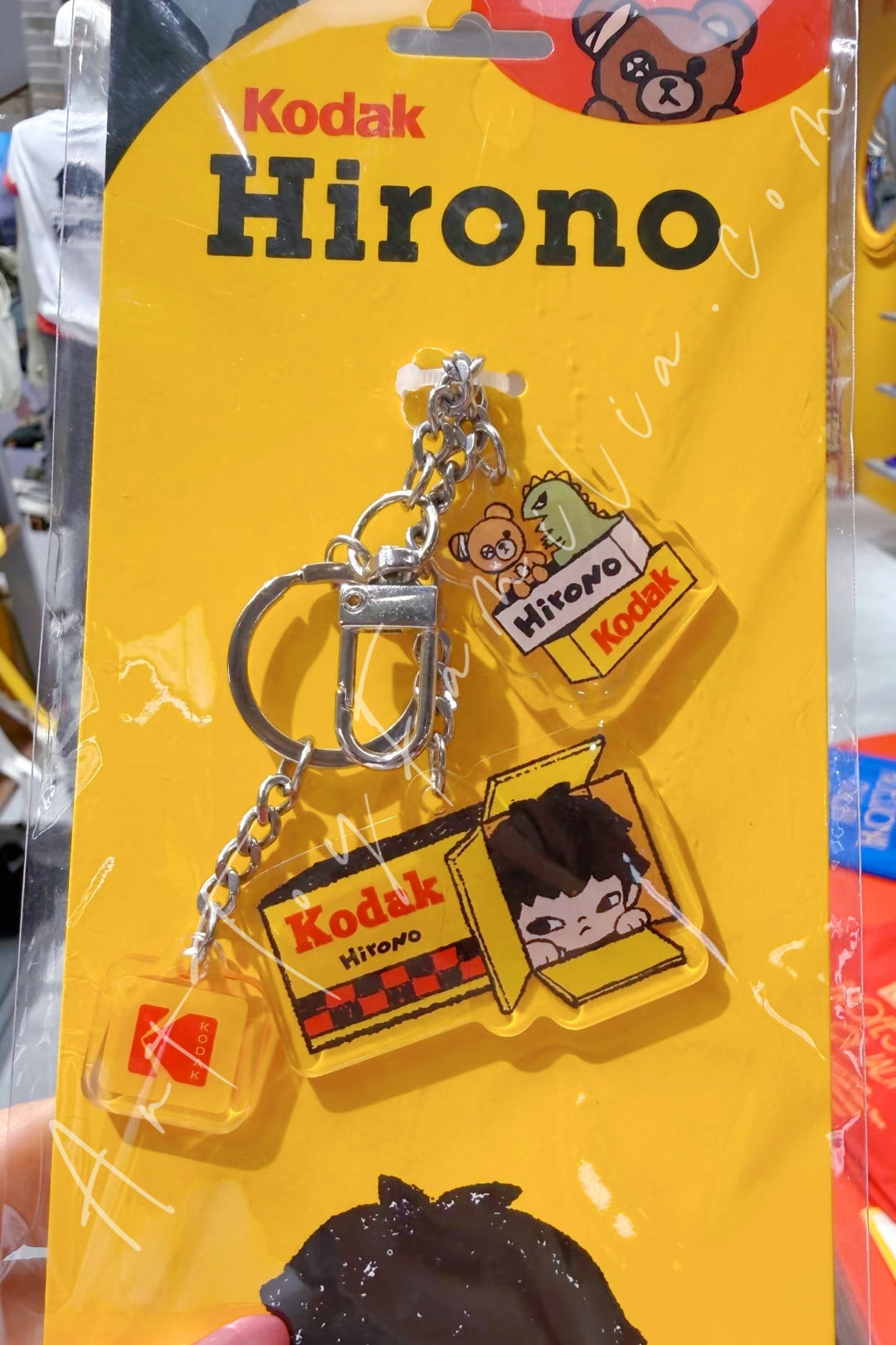 Popmart Hirono × Kodak Graphic Acrylic Keyring Box