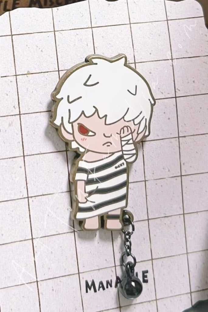 Popmart Hirono Little Mischief Series Metal Badge Manacle