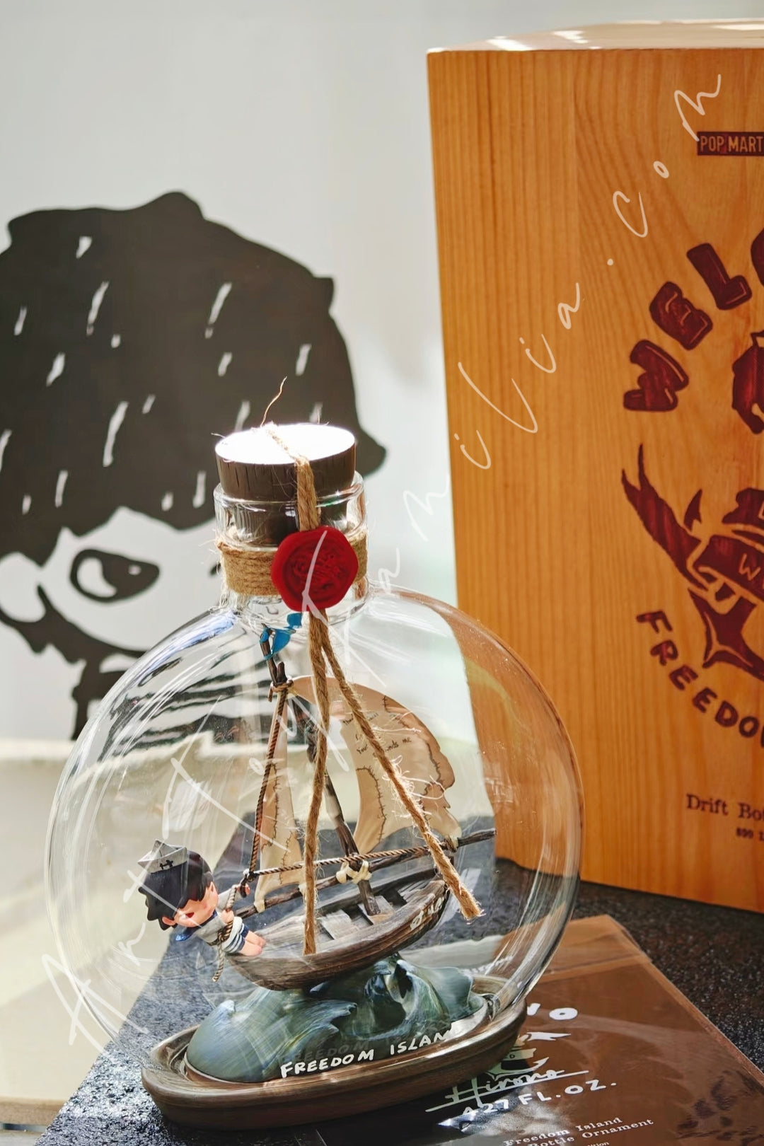Popmart Hirono Living Wild Series Freedom Island Drift Bottle Ornament
