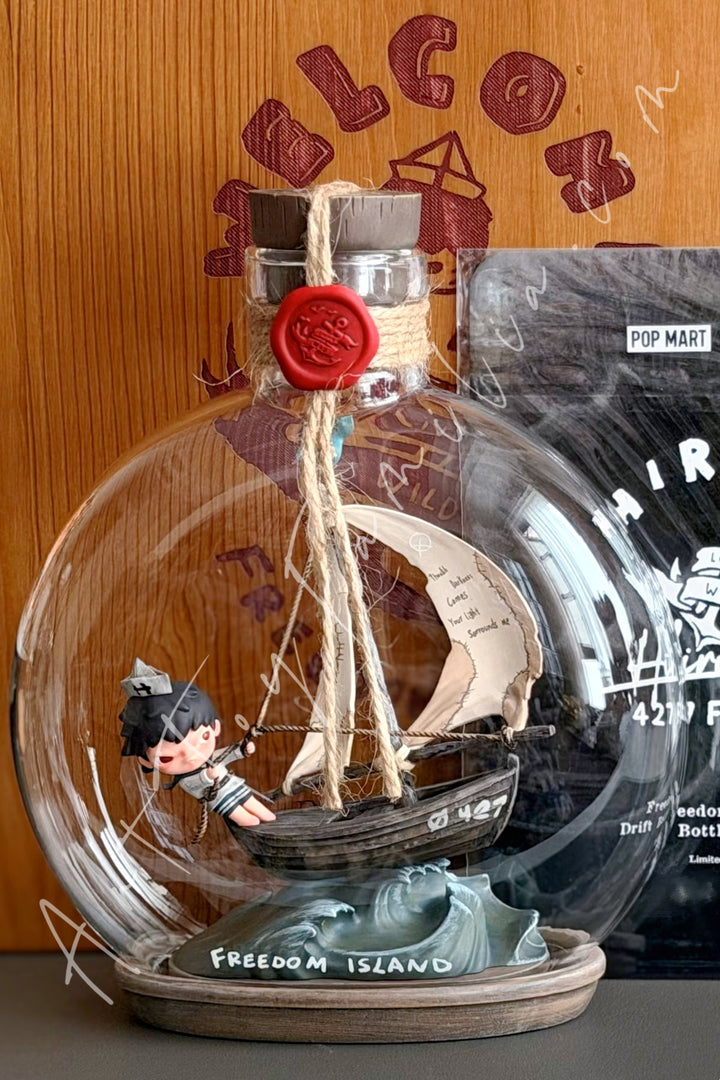Popmart Hirono Living Wild Series Freedom Island Drift Bottle Ornament