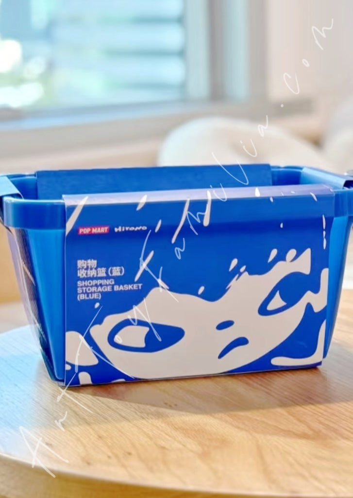 Popmart Hirono Shanghai Entrance To Your Shelter Series Shopping Storage Basket Blue