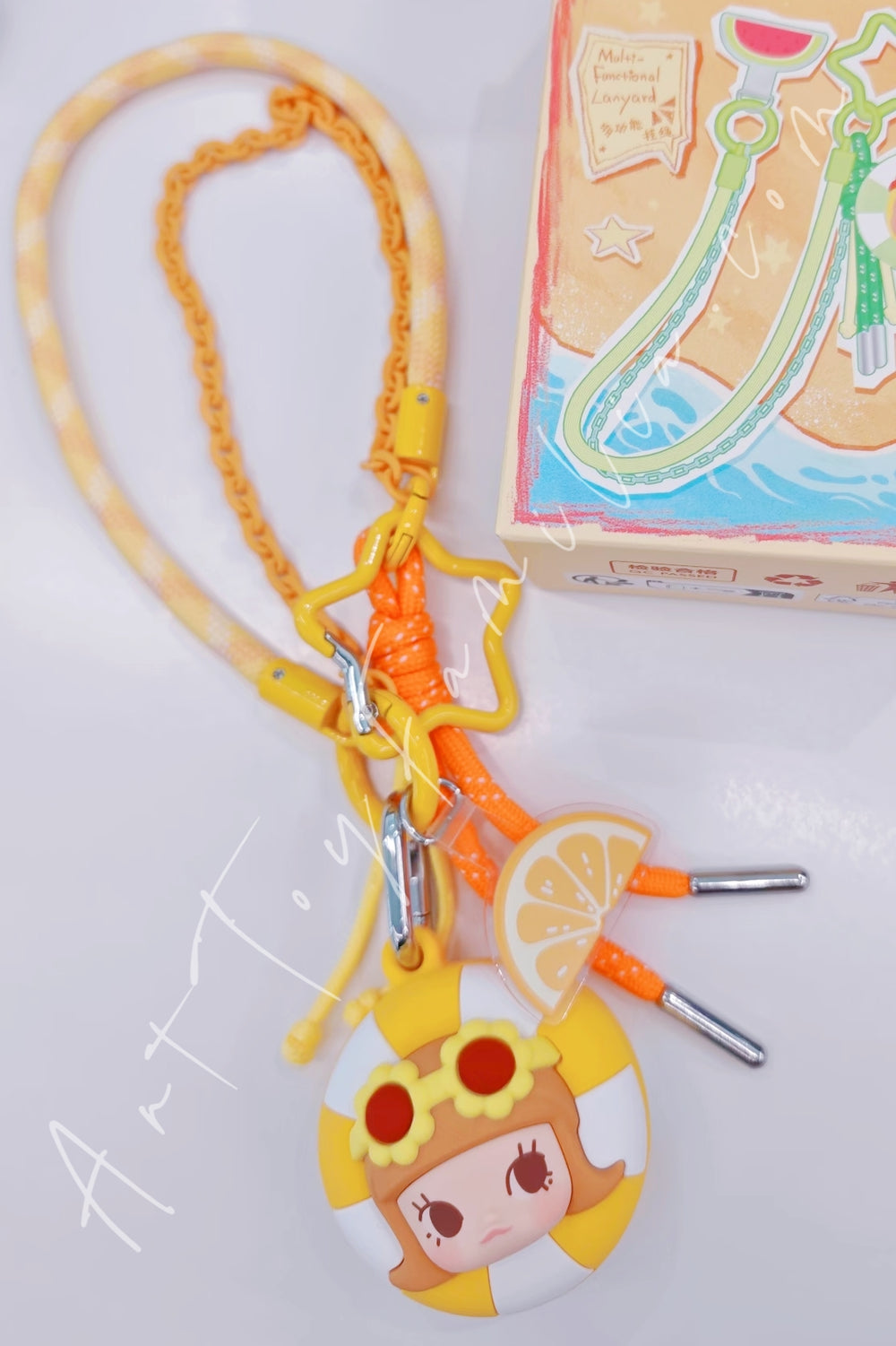 Popmart Island Vacation Series Multi-Functional Lanyard Molly Sunflower Drift