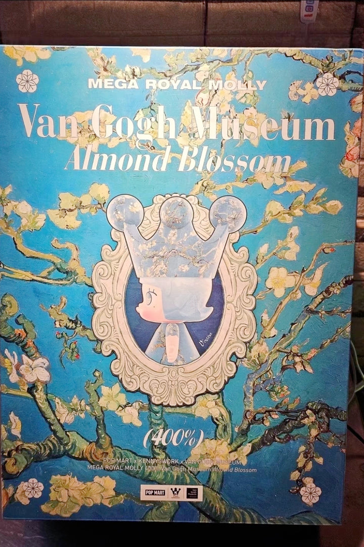 Popmart MEGA Royal Molly 400% Van Gogh Museum Almond Blossom Package