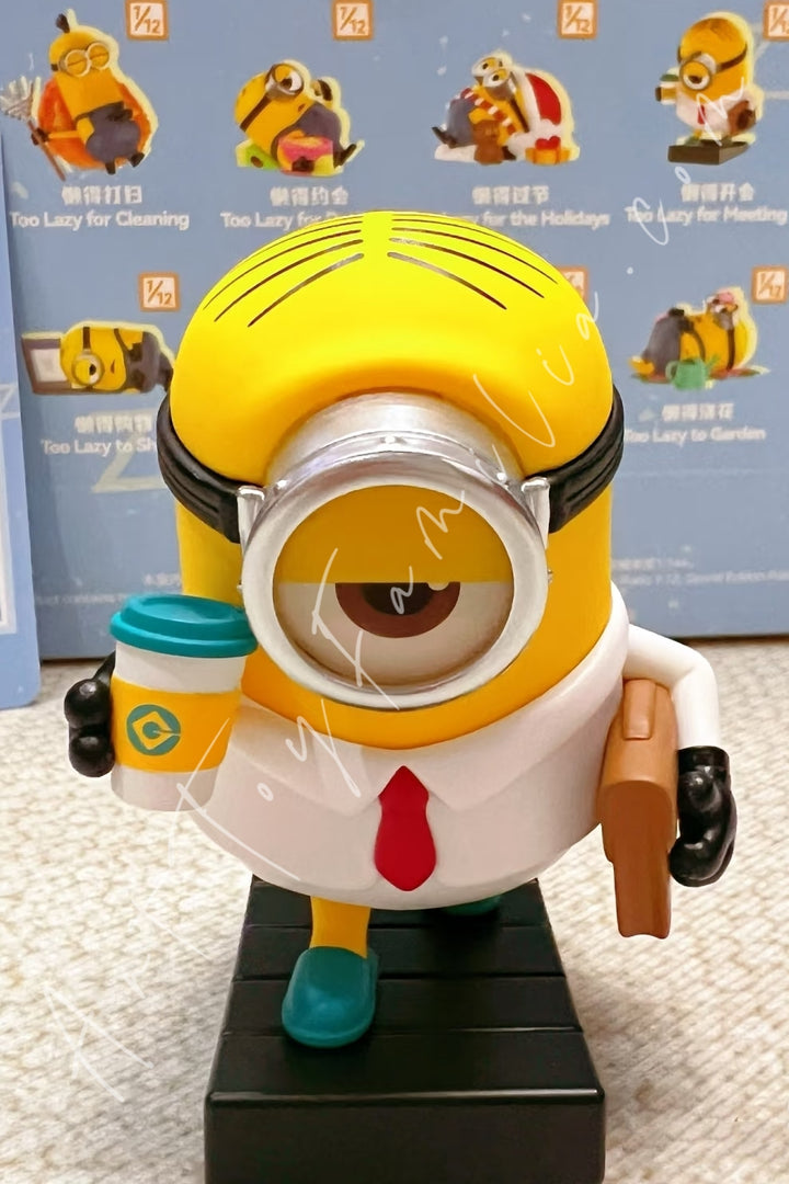 Popmart Minions Lazy Every Day Series Figures Too Lazy for Meeting