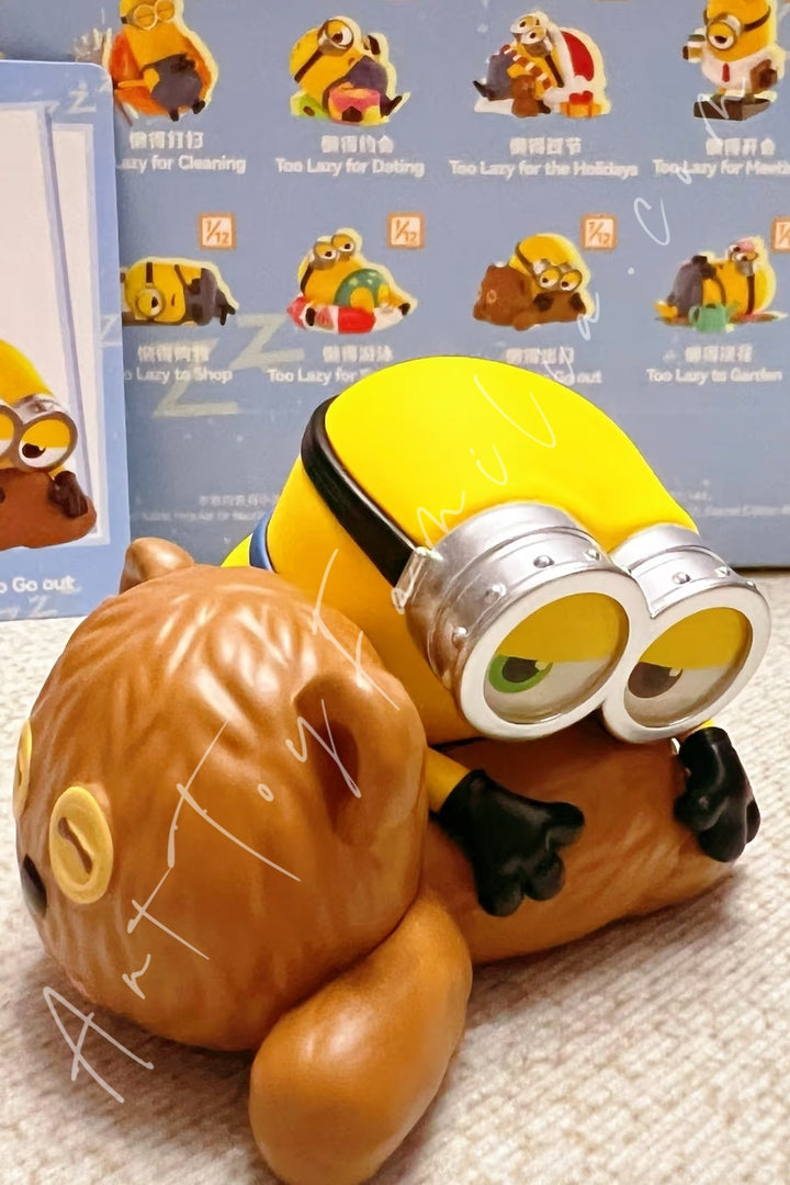 Popmart Minions Lazy Every Day Series Figures Too Lazy to Go out