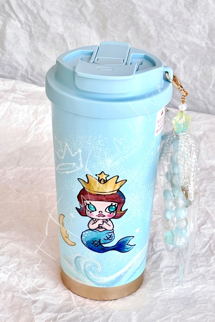 Popmart Molly × Starbucks Snowy Dream Series Cups Ocean Stainless Steel Cup
