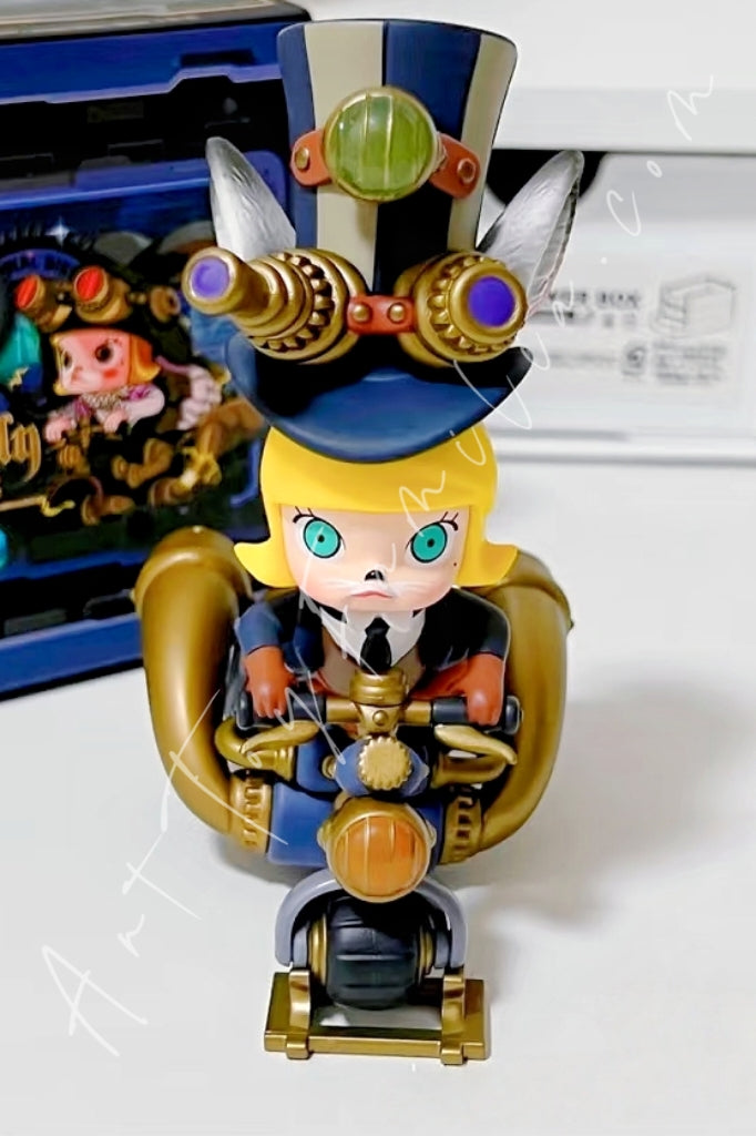 Popmart Molly Steam Punk Animal Bike Series Snow Leopard