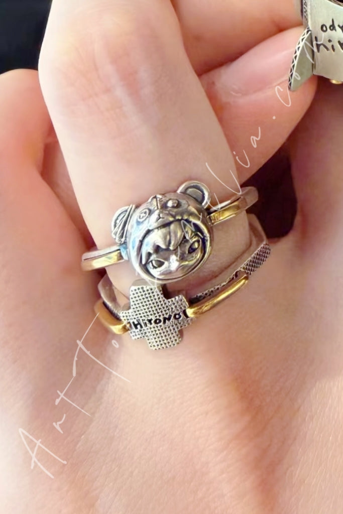 Popmart POPOP Jewelry Hirono Healing Series Mental Supplement Ring