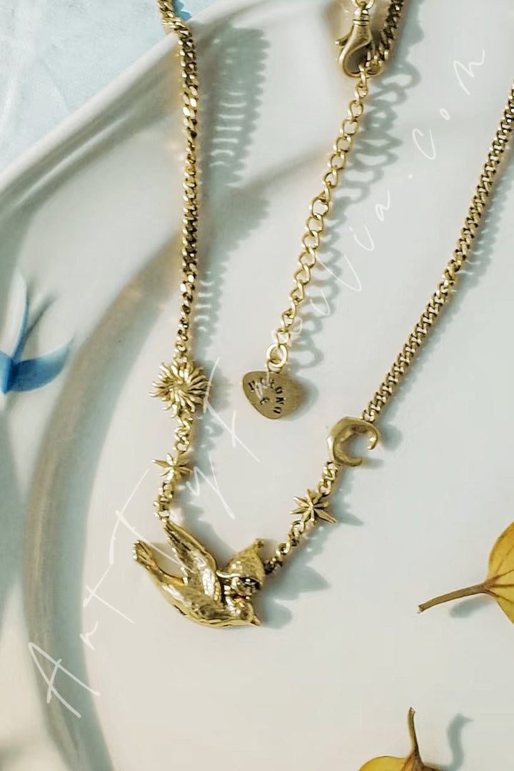 POP MART - POPOP Jewelry Hirono Series Freedom Island Bird Necklace