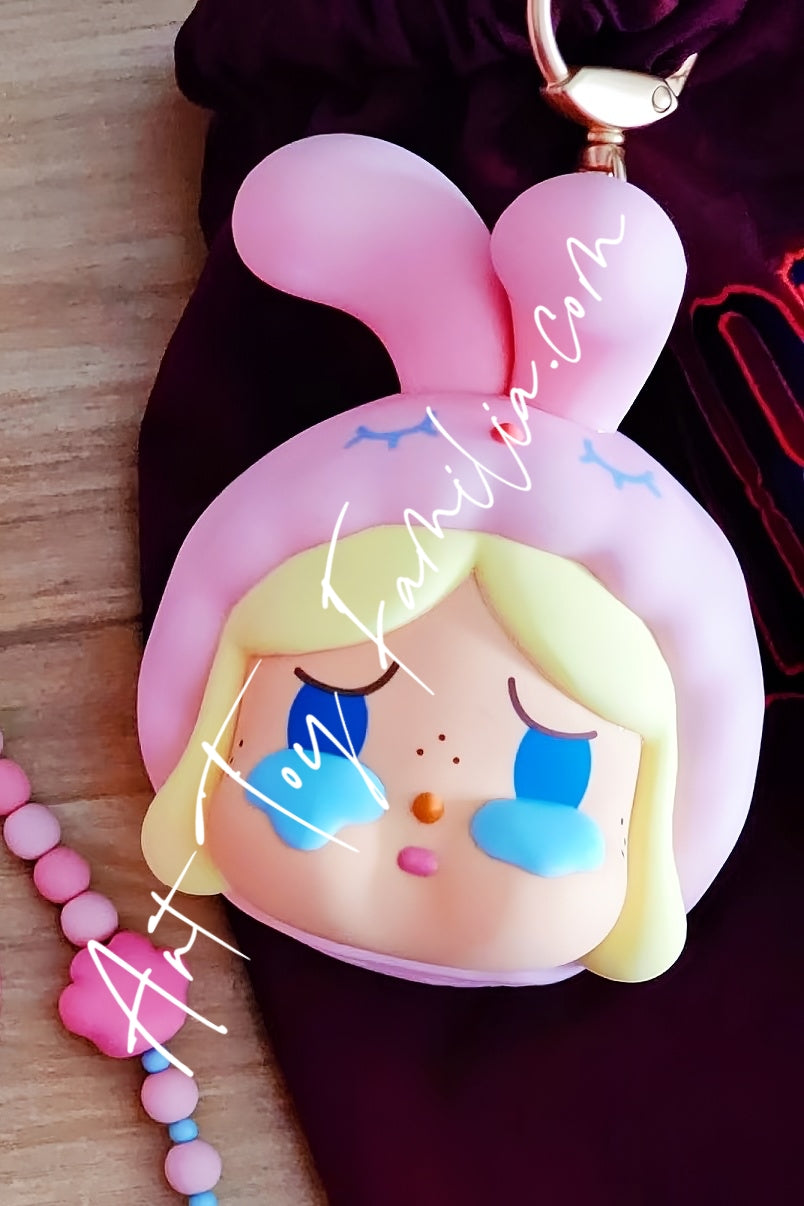 Popmart Pajama Party Series Earphone Bag Crybaby Pink Rabbit