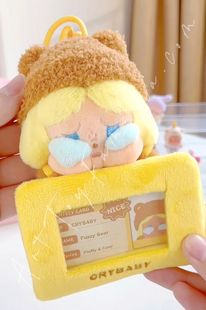 Popmart Pop Bean Fluffy & Cozy Series Card Holder Pendant Crybaby Fuzzy Bear