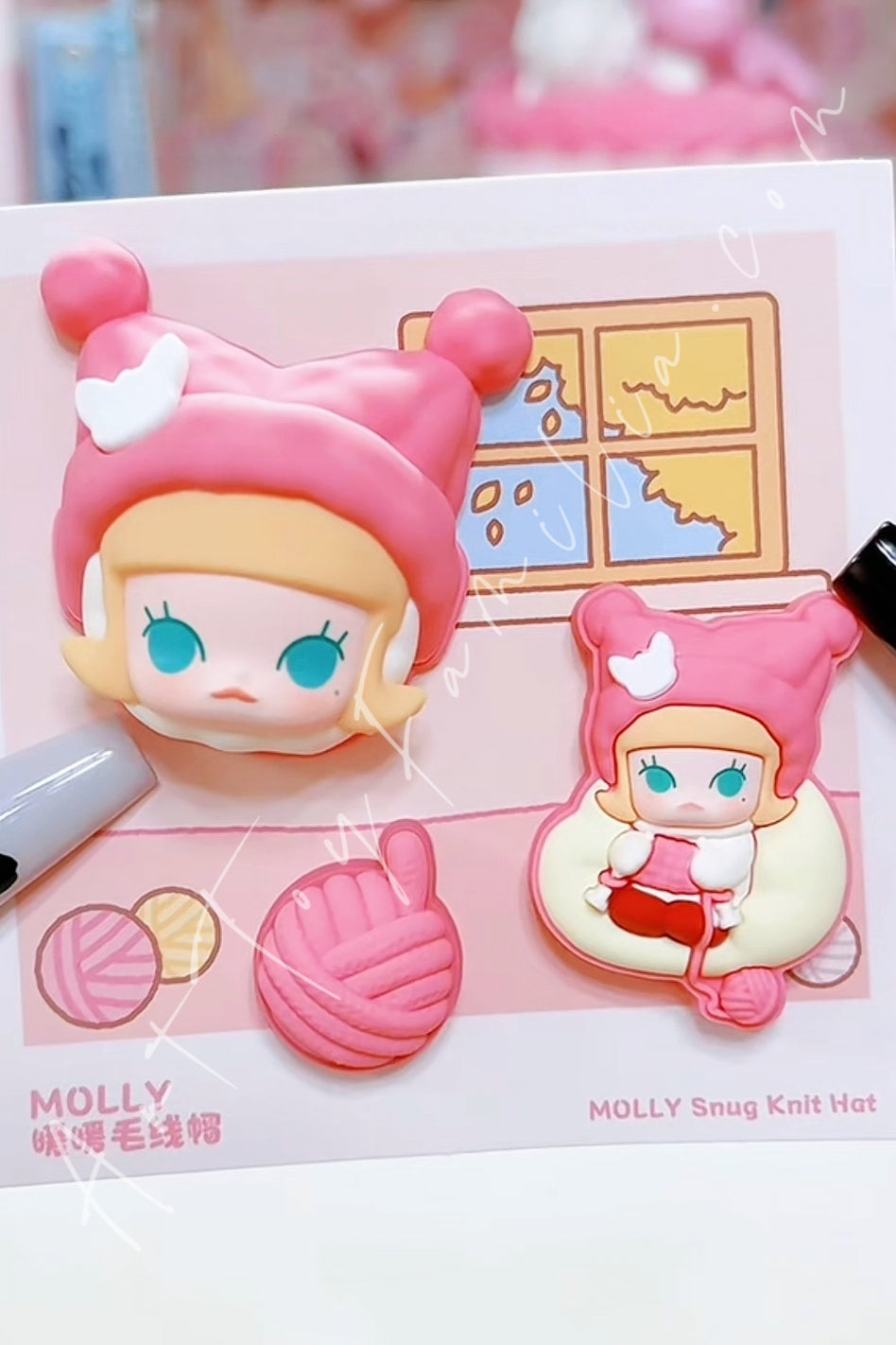 Popmart Pop Bean Fluffy & Cozy Series Decorative Charm Molly Snug Knit Hat