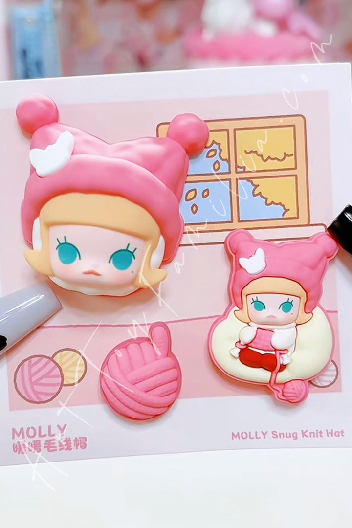 Popmart Pop Bean Fluffy & Cozy Series Decorative Charm Molly Snug Knit Hat
