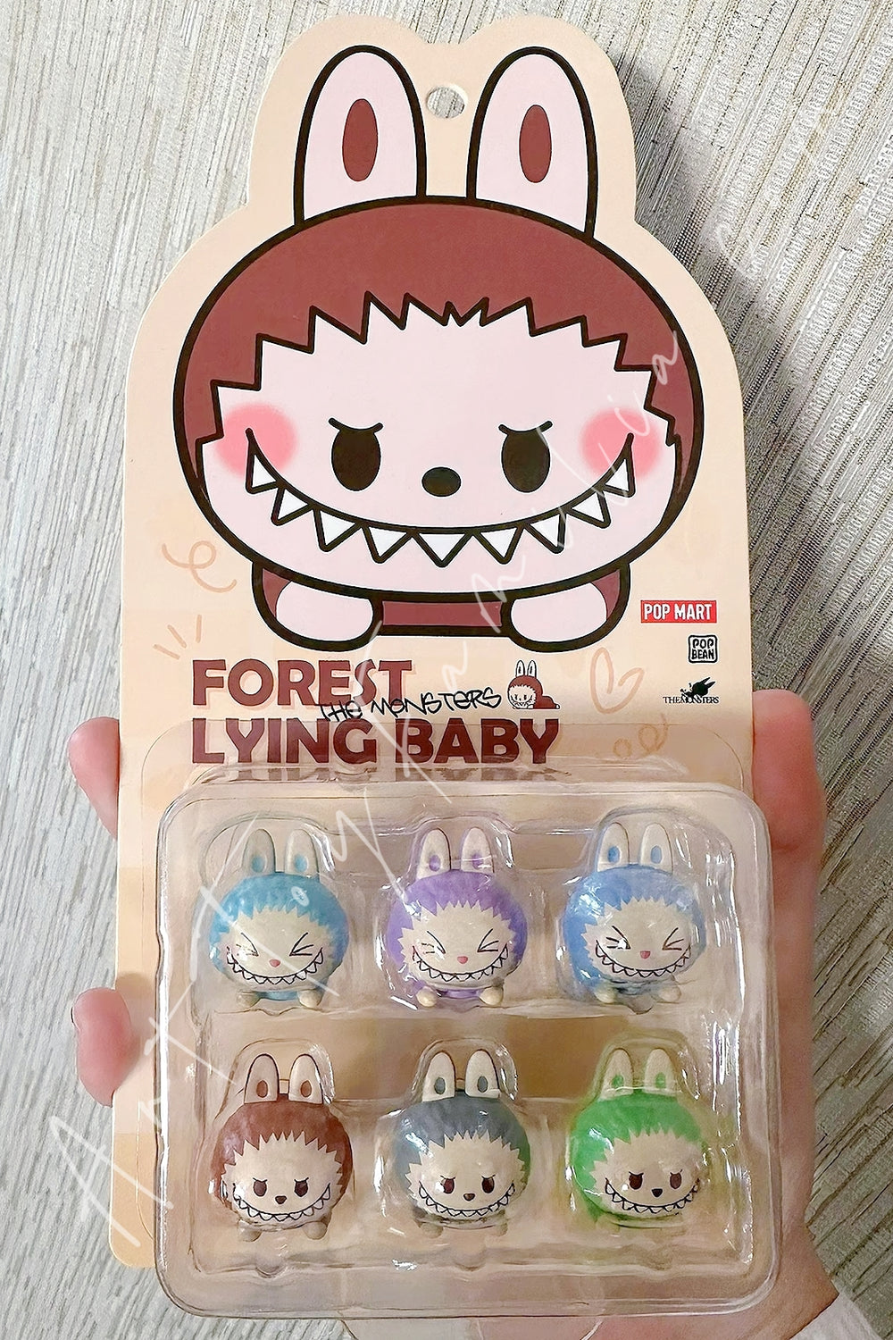 Popmart Pop Bean The Monsters Labubu Forest Lying Baby Set