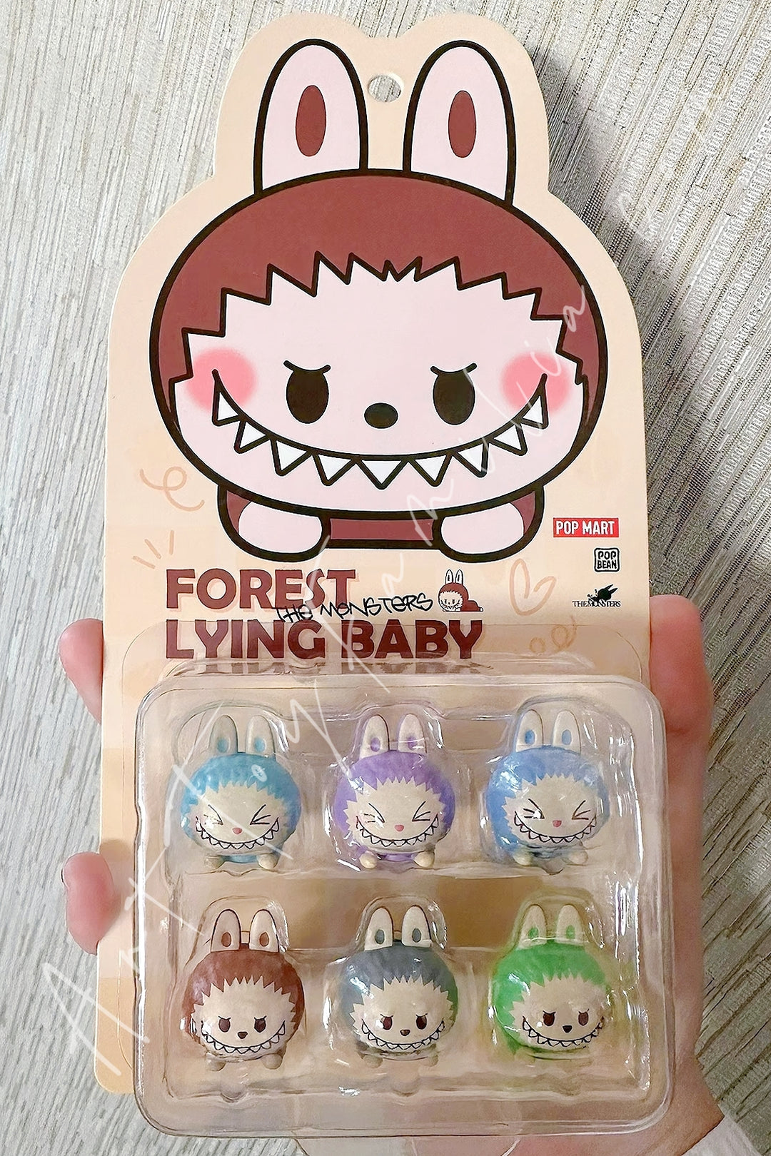 Popmart Pop Bean The Monsters Labubu Forest Lying Baby Set