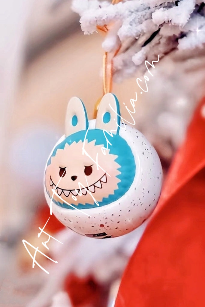 Popmart Pop Bean The Monsters Labubu Labubu White Christmas Balls Series