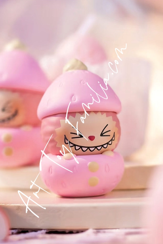 Popmart Pop Bean The Monsters Labubu Pink Jade Strawberry Strawberry Series