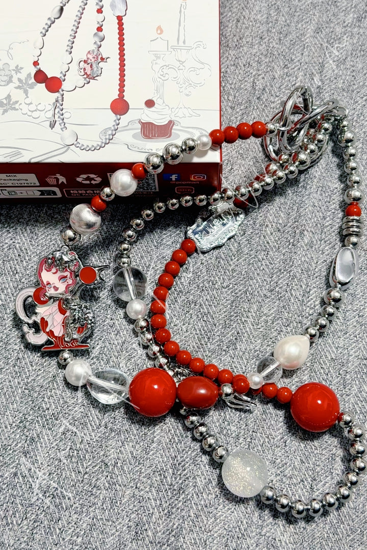 Popmart Skullpanda The Feast Begins Series Pendant Set The Silver Claret Jug