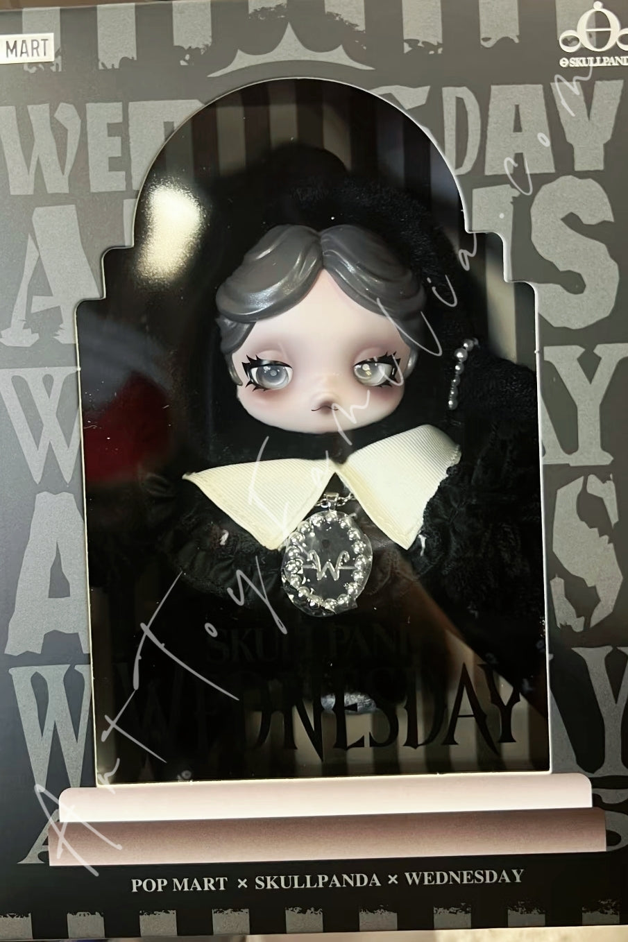 Popmart Skullpanda × Wednesday Plush(Classic Dress Version)