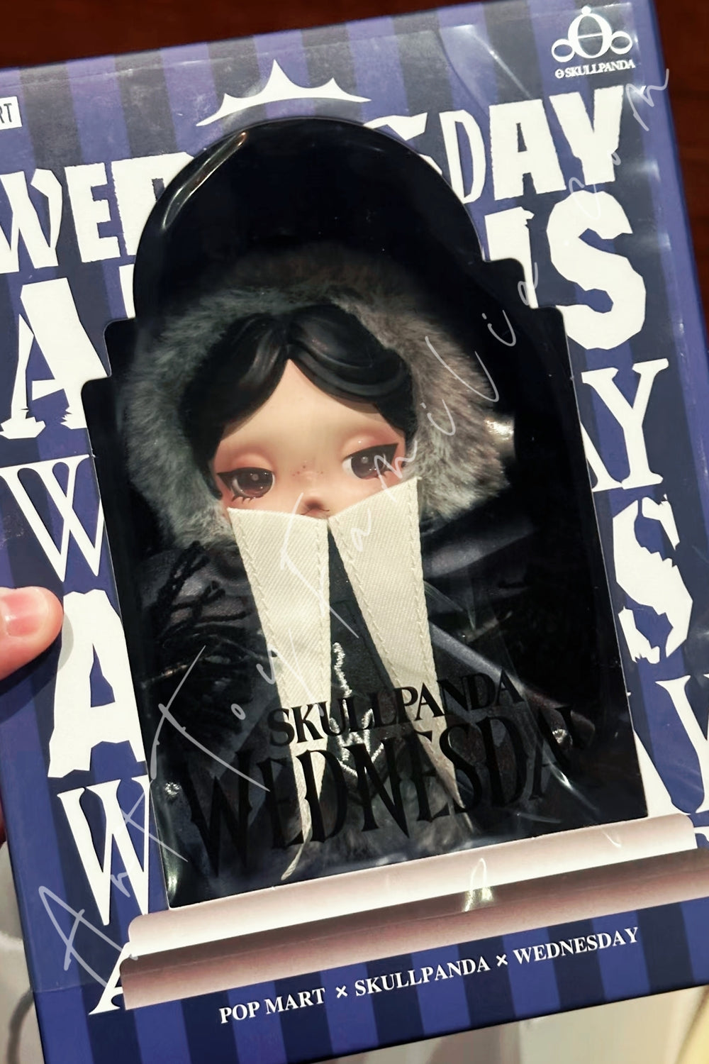 Popmart Skullpanda × Wednesday Plush(Nevermore Academy Uniform Version)