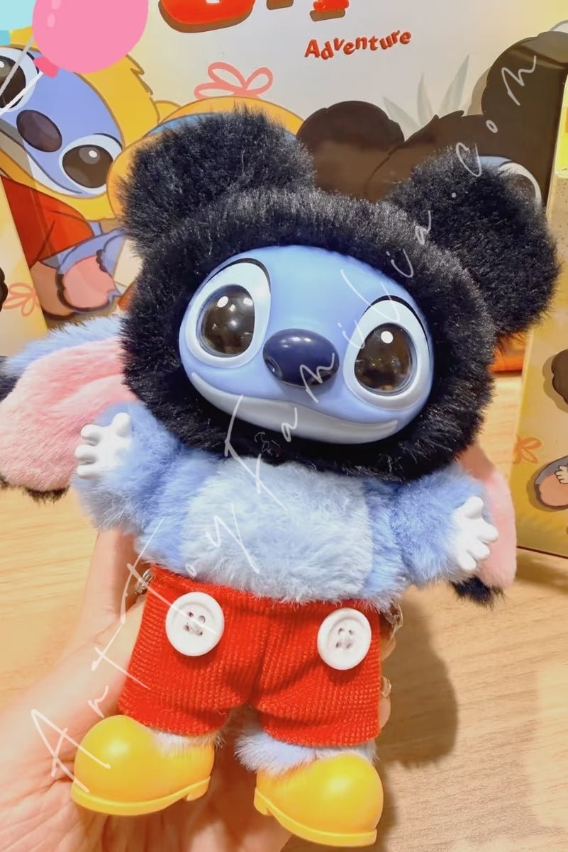 POP MART - Stitch Adventure Series Vinyl Plush Pendant - 史迪奇冒险系列搪胶毛绒挂件 Mickey Stitch - 米奇史迪奇